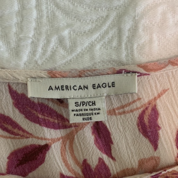 American Eagle Lace Inset Tassel Blouse - Picture 3 of 3